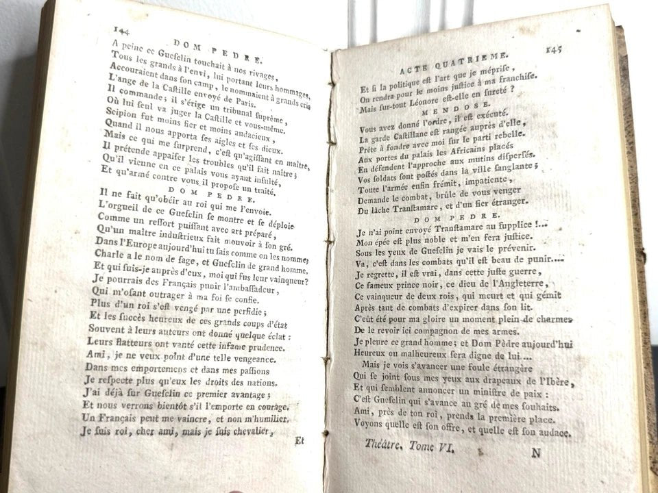 1791 Complete Works of Voltaire, Tome VI – Theatre Complet – Antique French Leather Book - Workshop & Study