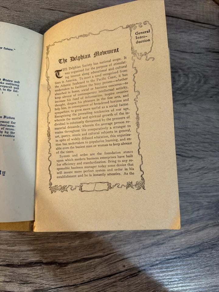 Antique Delphian Society Outlines for Home Use – Vintage Illustrated Educational Reference Books