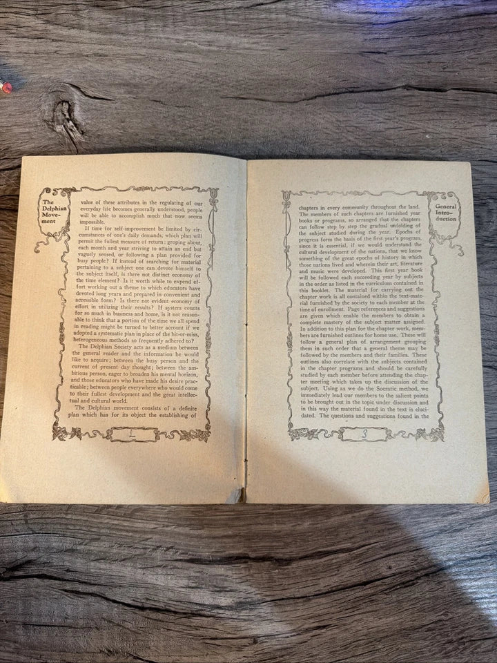 Antique Delphian Society Outlines for Home Use – Vintage Illustrated Educational Reference Books