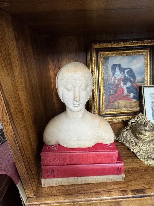Vintage Ceramic Bust Sculpture – Classical Female Portrait Study