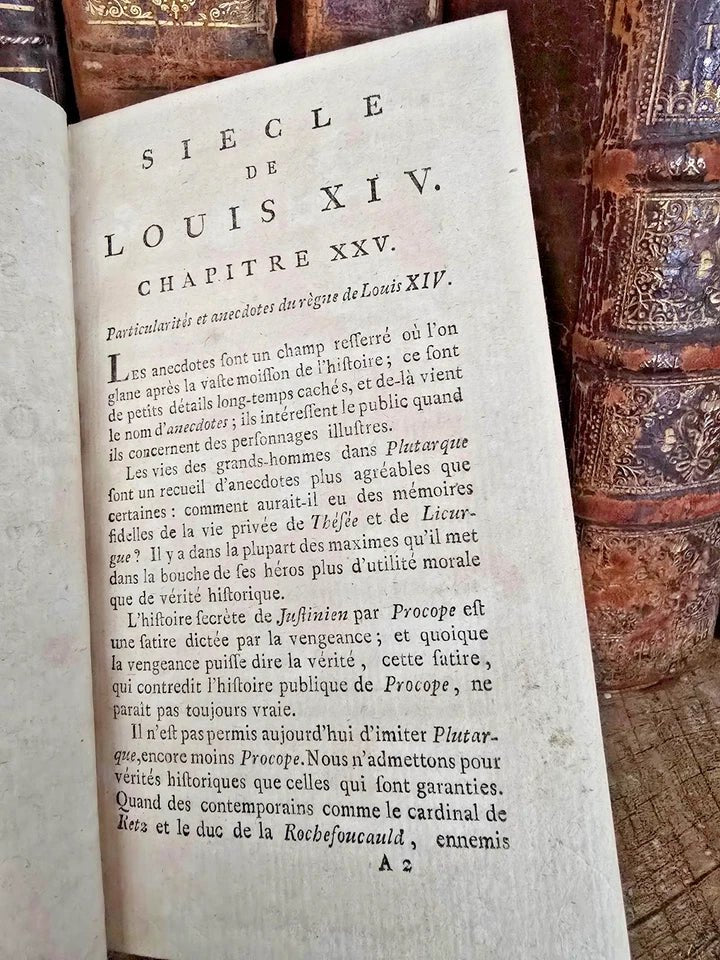 1791 Complete Works of Voltaire, Tome XX – Antique French Leather Book, Enlightenment Era - Workshop & Study