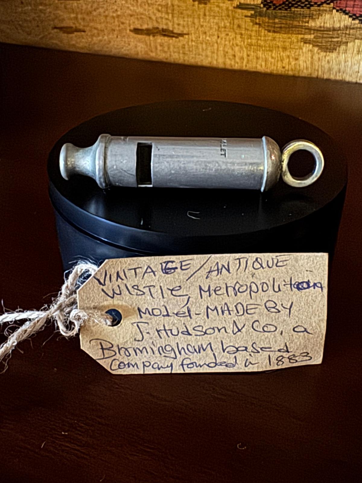 Antique J. Hudson & Co. Metropolitan Whistle, c. Late 19th–Early 20th Century – Birmingham, England - Workshop & Study